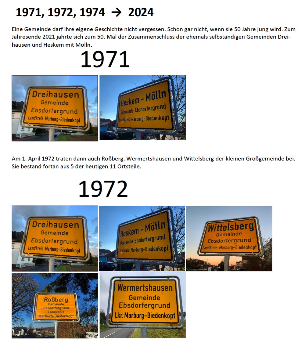 1974 2024 50 Jahre Gemeinde Ebsdorfergrund Ebsdorfergrund
